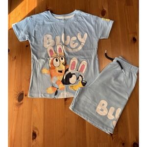 Toddler Bluey‎ Easter Graphic Print Tee and Shorts 2pc Set Size 5